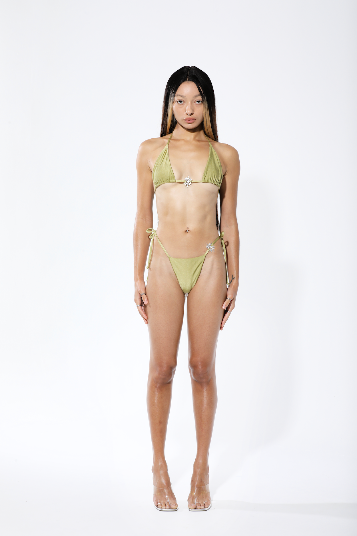 Sol Eterno Triangle Bikini Top in Green