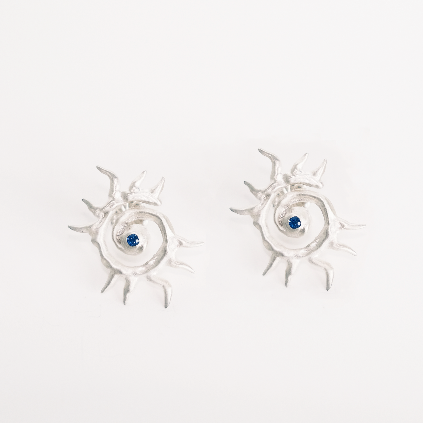 Sterling Silver & Blue Sapphire Sol Eterno Earrings