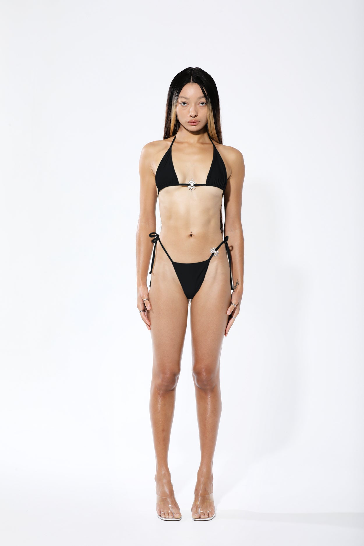 Sol Eterno Triangle Bikini Top in Black