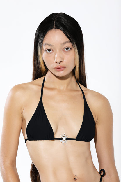 Sol Eterno Triangle Bikini Top in Black